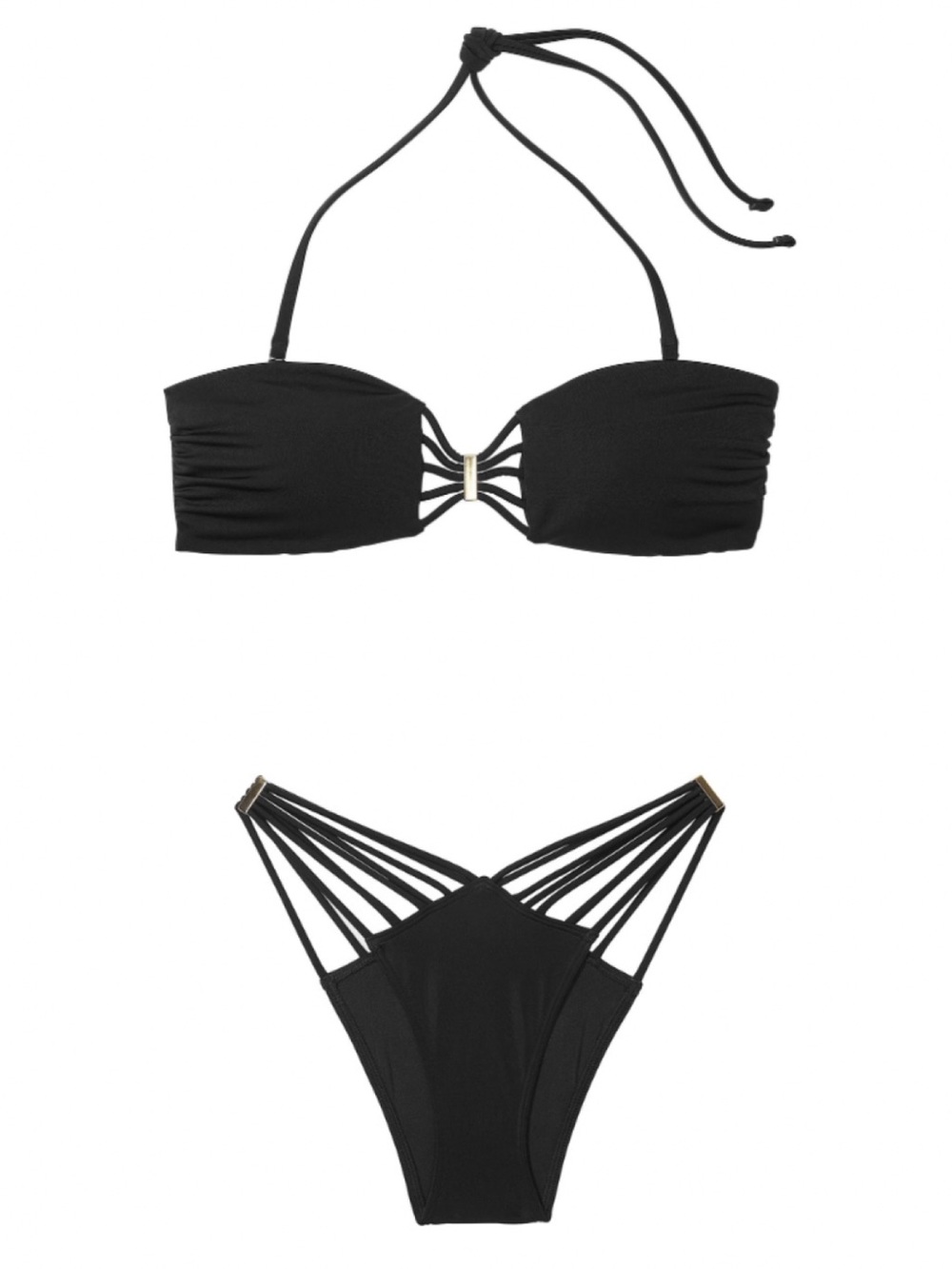 Victoria's Secret Black Strappy Bandeau Bikini